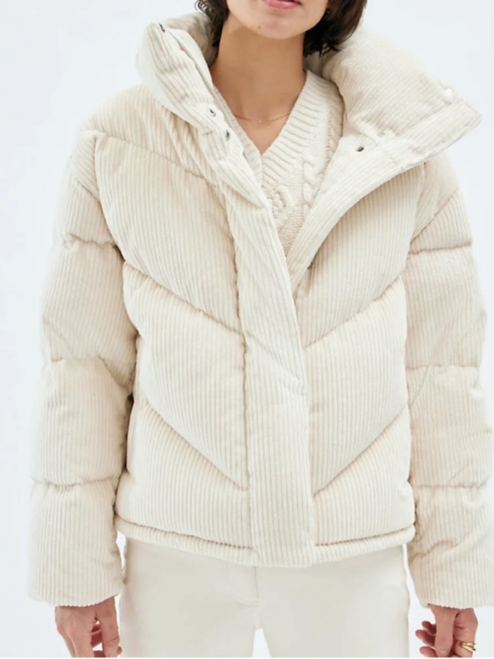 Aritzia | The Cloud Puff Down Puffer Jacket in Corduroy Small Cream